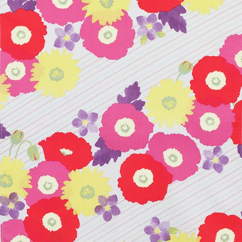 ハンカチ フラワーストライプ