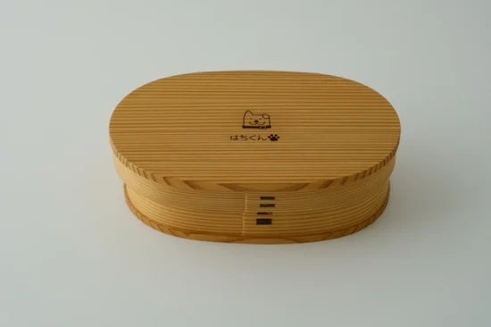 大館工芸社 曲げわっぱ 小判弁当箱(中)はちくん 小判弁当（中）はちくん【顔】 - 大館工芸社
