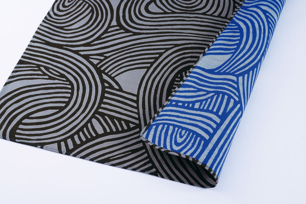 ハンカチ ダークグレー/ブルー