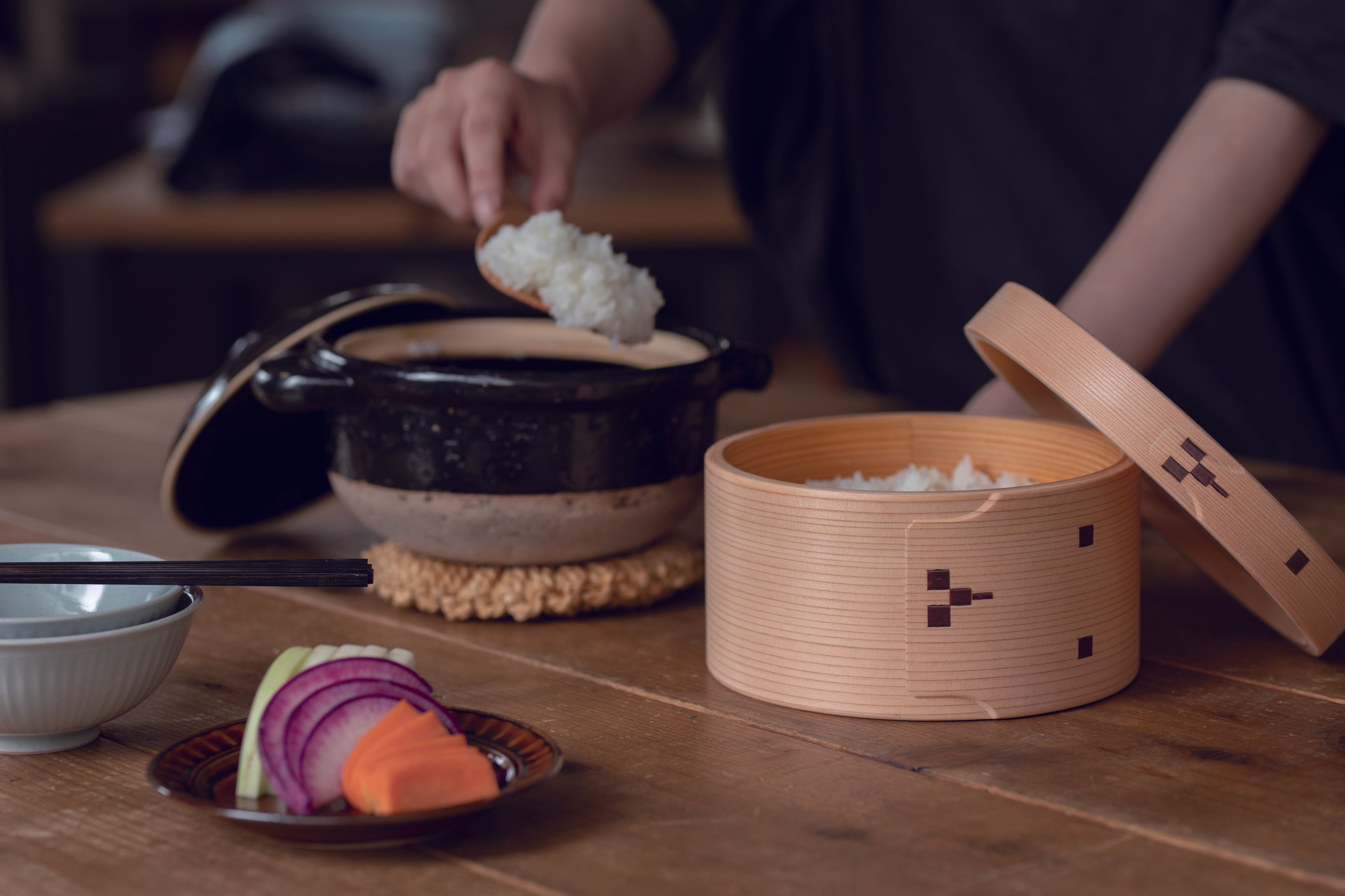 おひつ隅丸(六寸木地仕上)