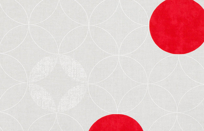 風呂敷 70cm 七宝 ベージュ(赤ドット)【限定数10】