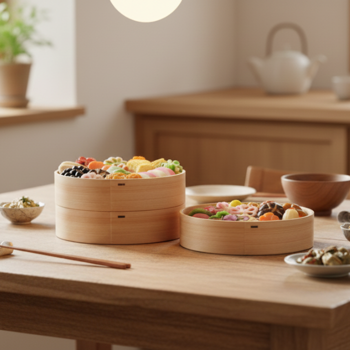 丸三段重（白木） - 大館工芸社